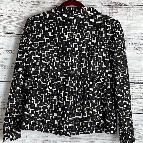 Etcetera Jacket Womens Size 6 retro geo print long sleeve cotten blend Blazer - Picture 6 of 10